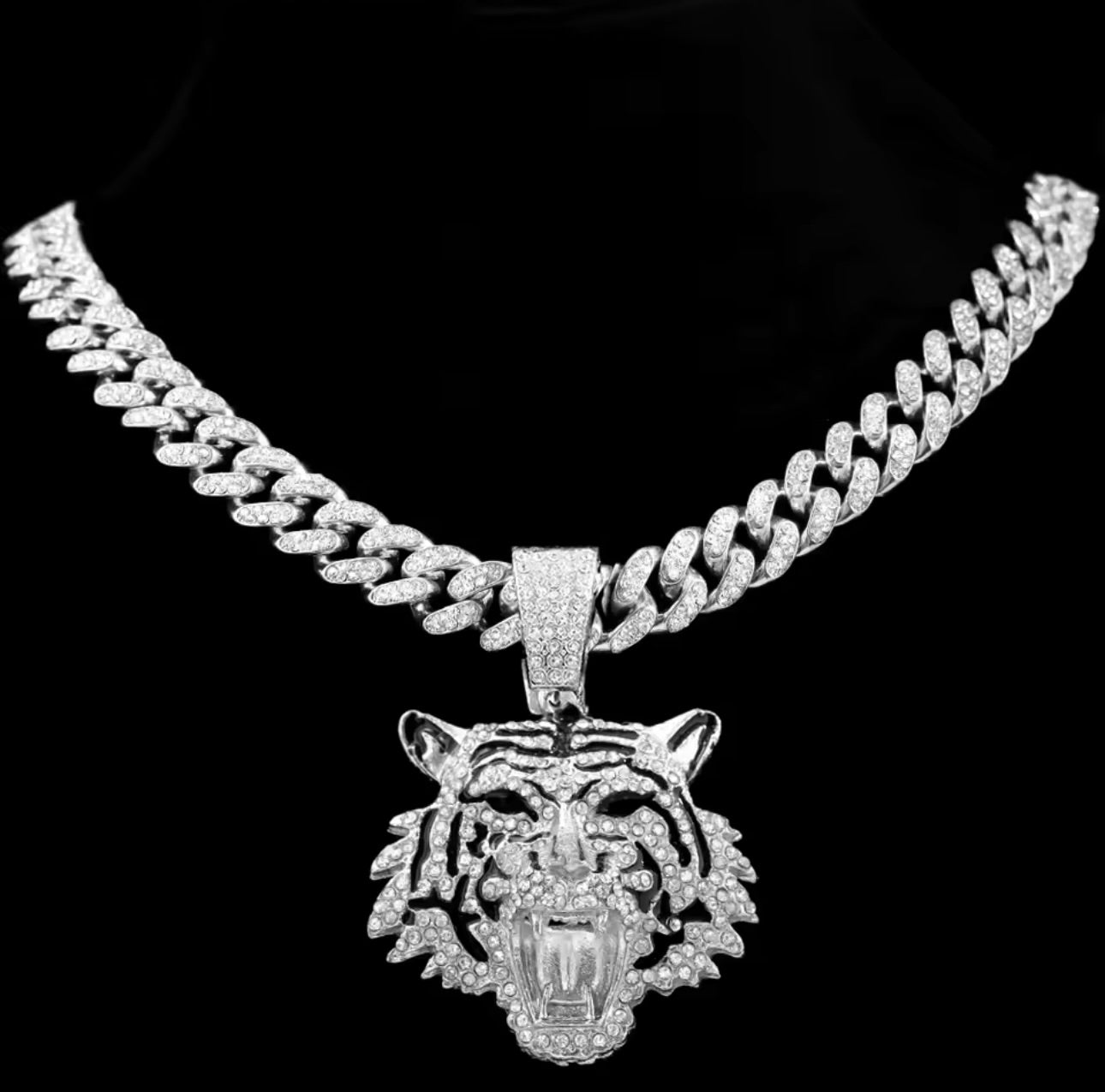 TIGER ICE OUT CUBAN CHAIN