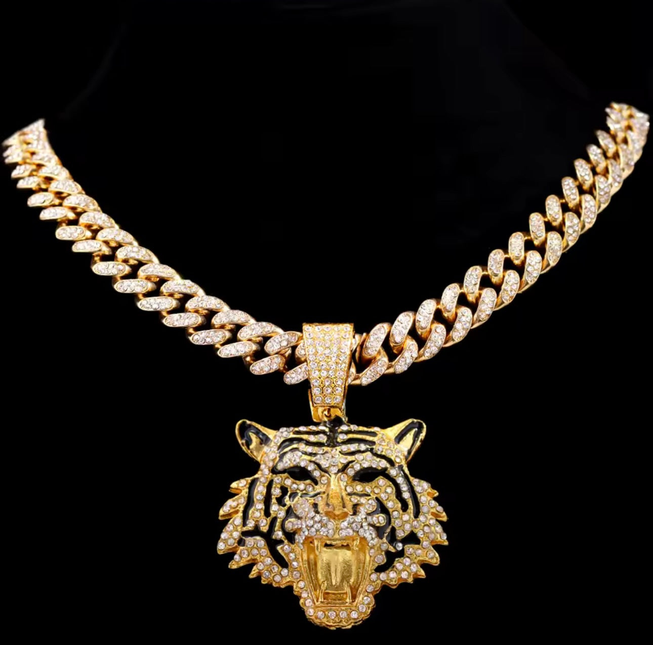 TIGER ICE OUT CUBAN CHAIN