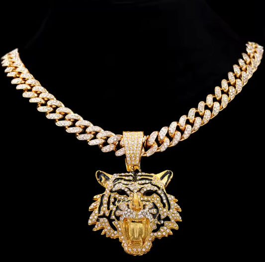 TIGER ICE OUT CUBAN CHAIN